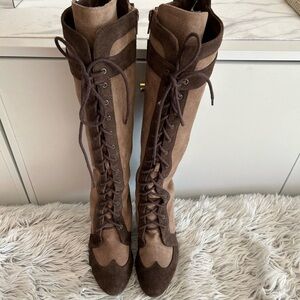 Pilar Abril suede lace-up boot